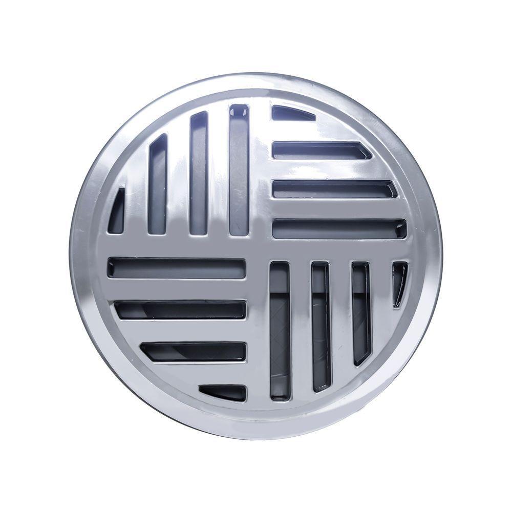 Ralo Grelha Anti-inseto Automático Inteligente Redondo 10x10cm Banheiro Lavatório Cromado Abs - 5
