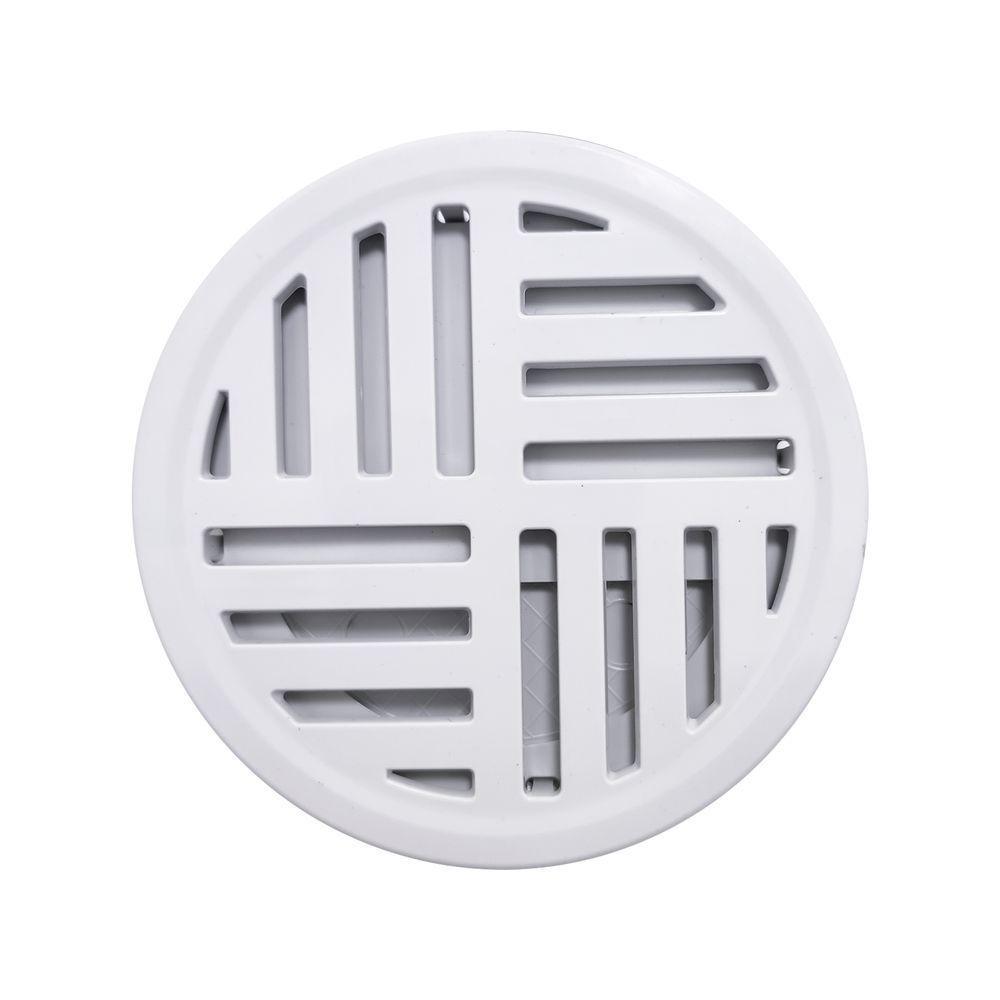 Ralo Grelha Anti-inseto Automático Inteligente Redondo 10x10cm Banheiro Lavatório Branco Abs - 6