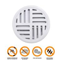 Ralo Grelha Anti-inseto Automático Inteligente Redondo 10x10cm Banheiro Lavatório Branco Abs - 2