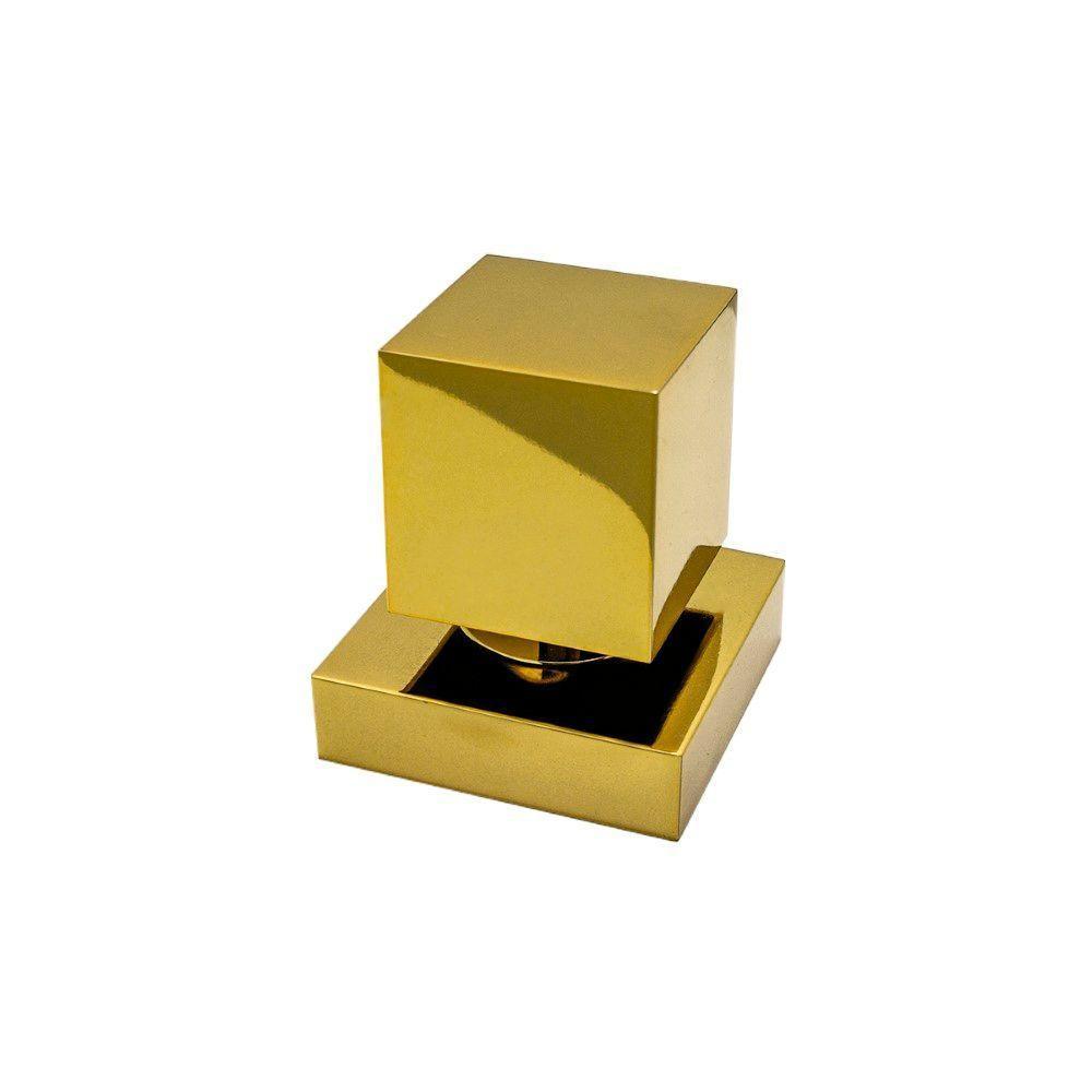 Kit 2 Acabamentos Registro Quadrado Dourado Brilhante Padrão Deca Metal Luxo - 2