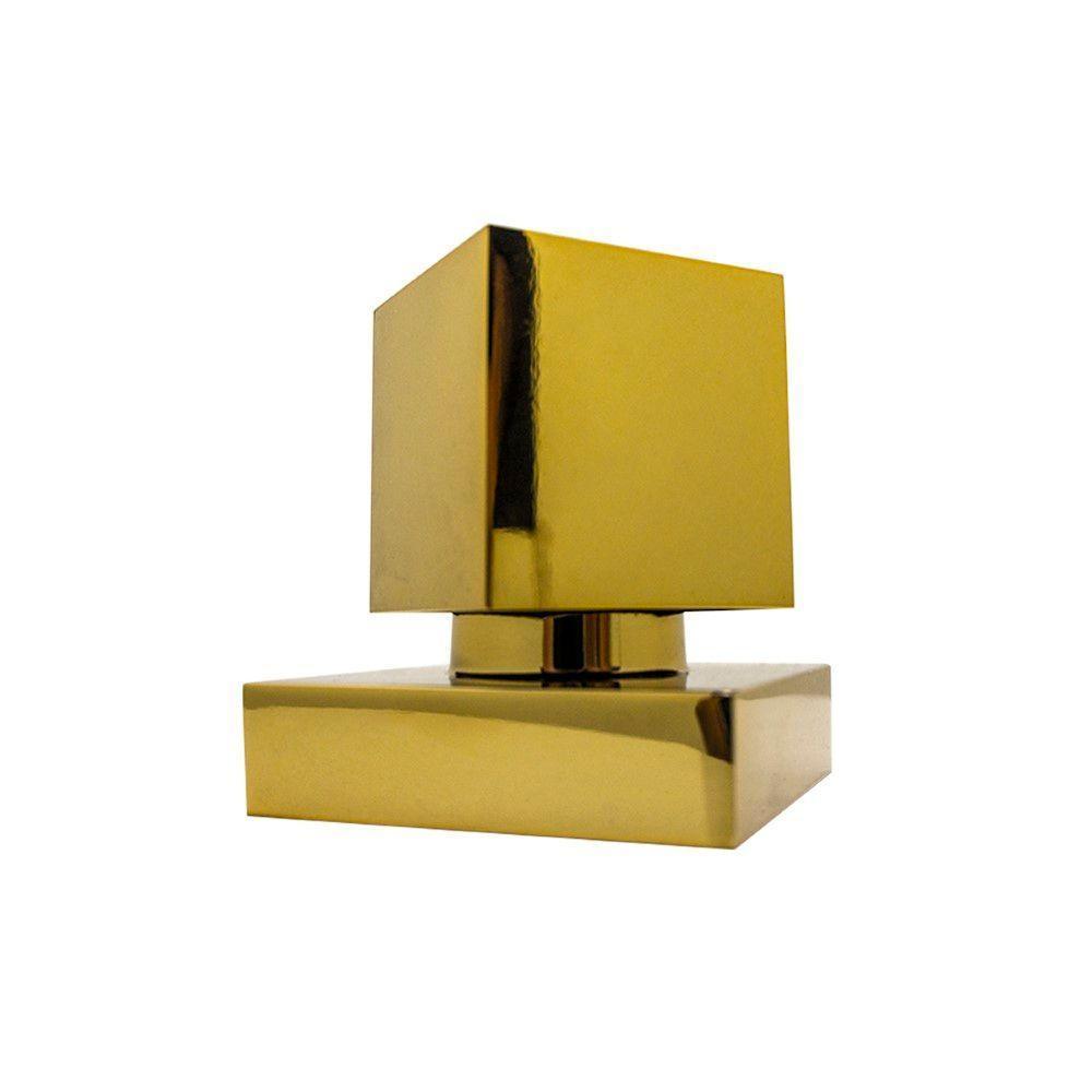 Kit 2 Acabamentos Registro Quadrado Dourado Brilhante Padrão Deca Metal Luxo - 3