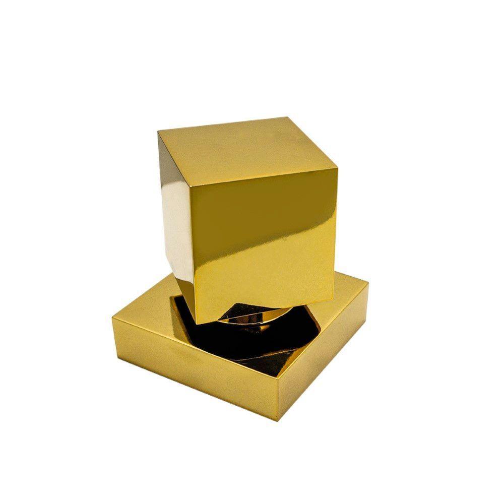 Kit 2 Acabamentos Registro Quadrado Dourado Brilhante Padrão Deca Metal Luxo - 4