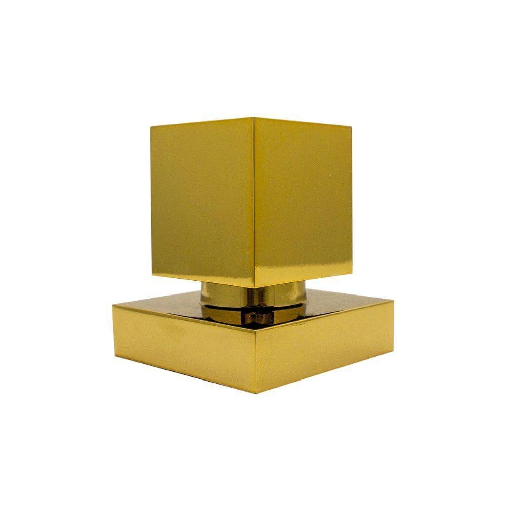 Kit 2 Acabamentos Registro Quadrado Dourado Brilhante Padrão Deca Metal Luxo - 7