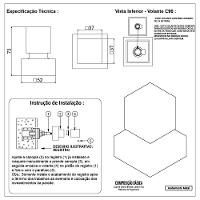 Kit 2 Acabamentos Registro Quadrado Dourado Brilhante Padrão Deca Metal Luxo - 9