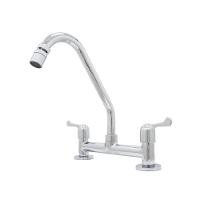 Torneira Misturador Cozinha Metal Bancada Mesa + 2 Engates Flexíveis Malha Aço - 2