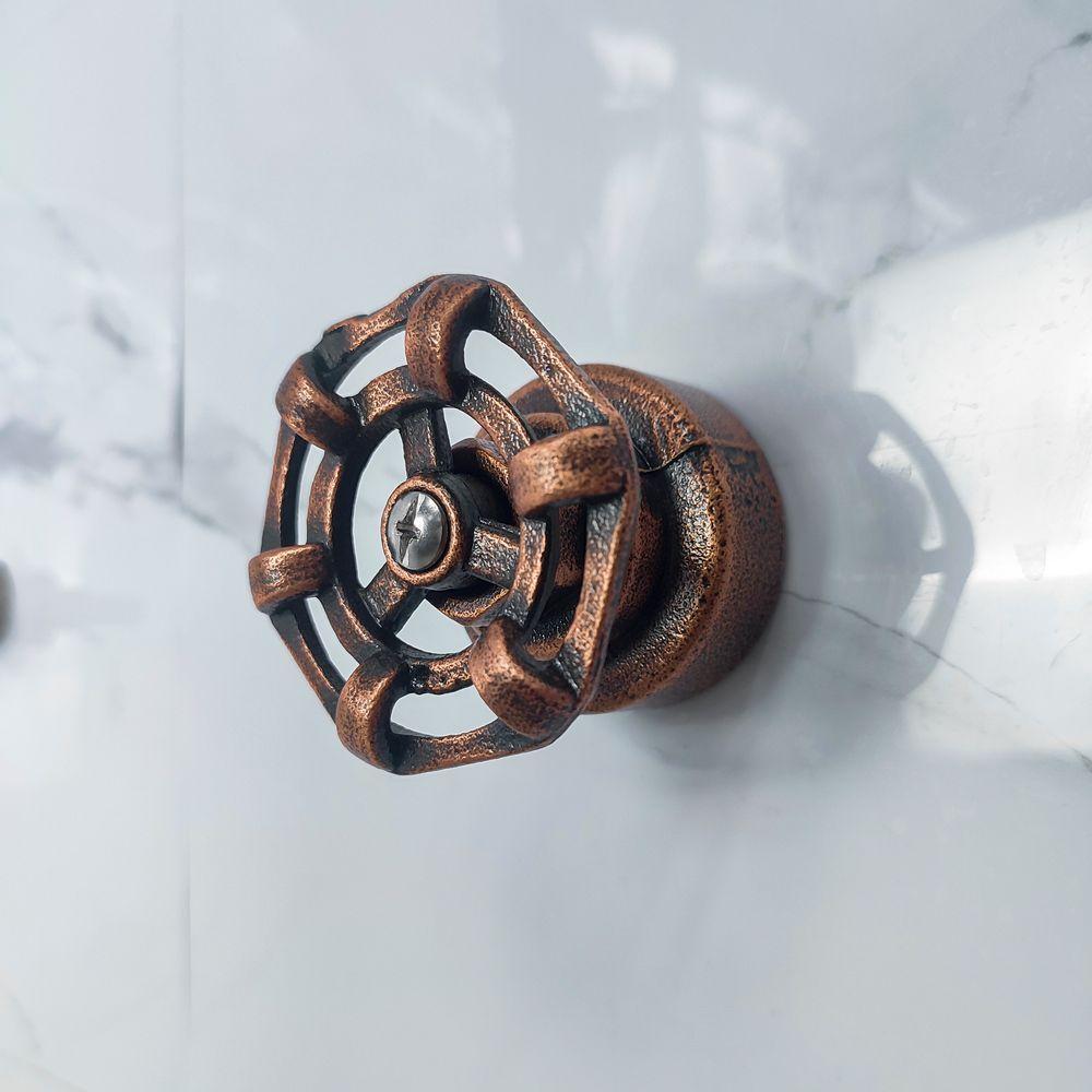 Acabamento Industrial Rustico Registro Pressão Gaveta Cobre Rosé Envelhecido Base Luxo Metal - 2