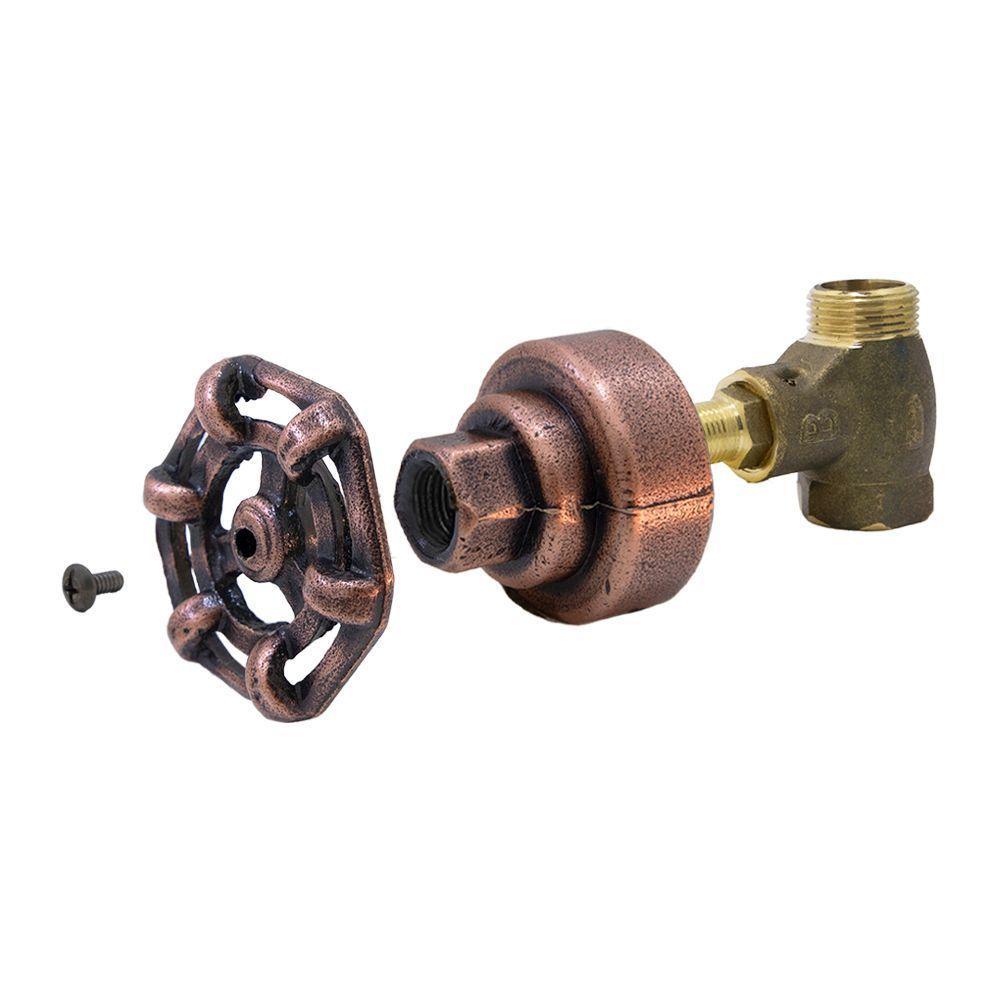 Acabamento Industrial Rustico Registro Pressão Gaveta Cobre Rosé Envelhecido Base Luxo Metal - 5