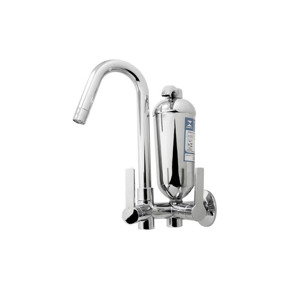 Torneira Cozinha Filtro Purificante Parede Bica Móvel Alavanca Cromado Abs Luxo - 1