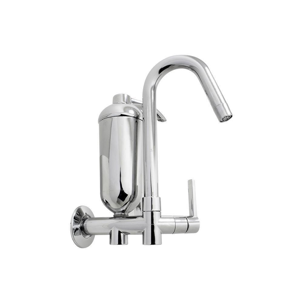 Torneira Cozinha Filtro Purificante Parede Bica Móvel Alavanca Cromado Abs Luxo - 2