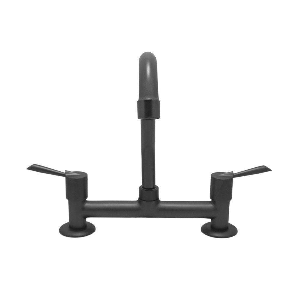 Torneira Misturador Cozinha 1/4 Volta Grafite Preto Fosco Pia Mesa Bancada Metal - 6