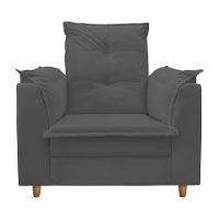 Poltrona De Amamentação Com Puff Isabella Luxo Isa Estofados Cinza - 2