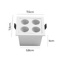 Spot De Embutir Nordecor Downlight Powerus Led Alto Irc 90 8w Bivolt Lente Branca 4000k - 4