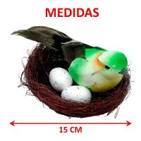 Kit 24 Decoração Pássaros Ovos Ninho Artesanal Enfeite 15cm - 3