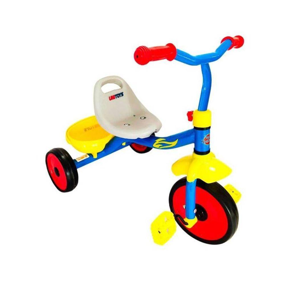 Triciclo Infantil Azul Com Pedal 03 Rodas Assento Tipo Banco - 1