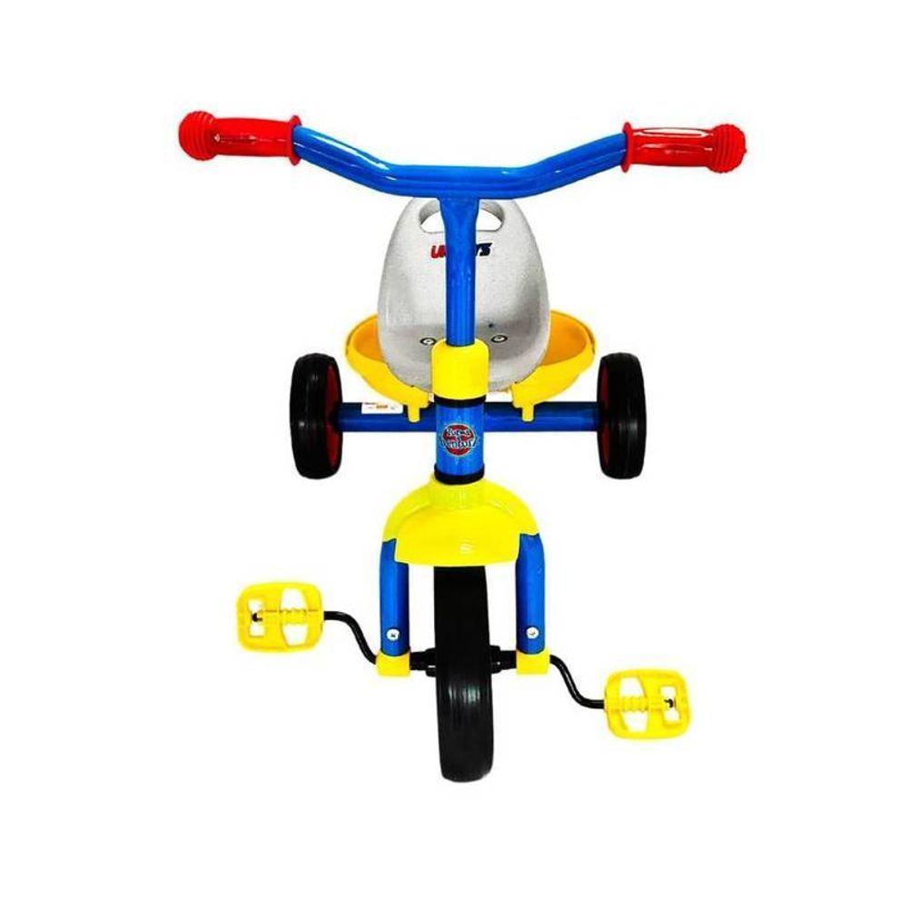 Triciclo Infantil Azul Com Pedal 03 Rodas Assento Tipo Banco - 2