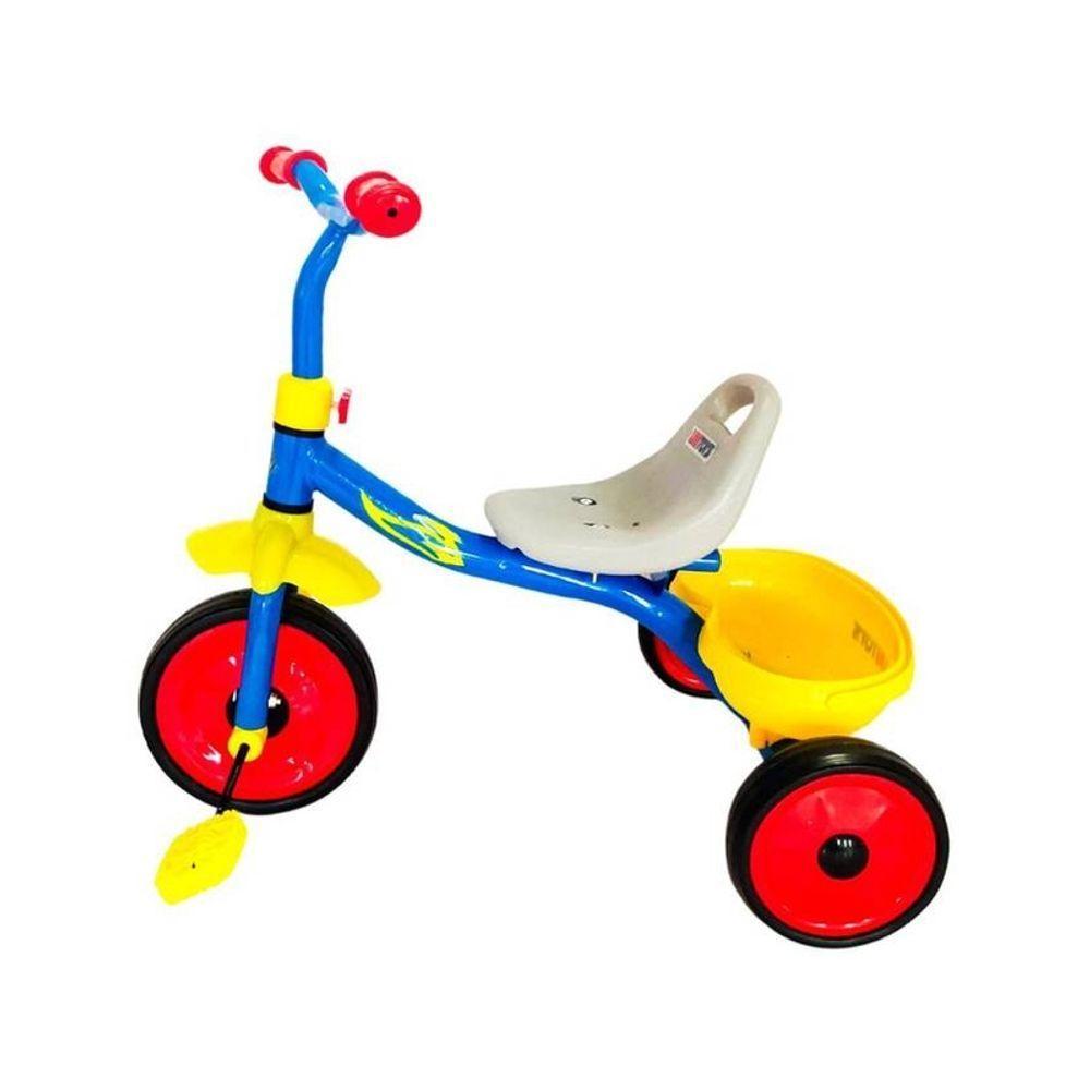 Triciclo Infantil Azul Com Pedal 03 Rodas Assento Tipo Banco - 3