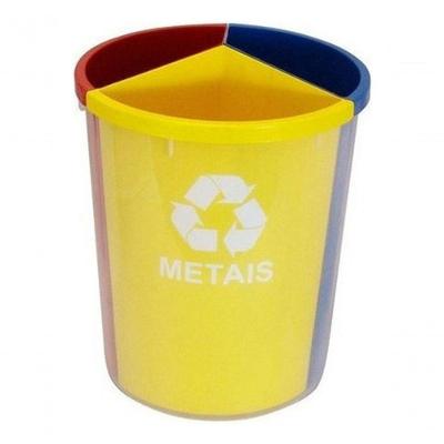 Lixeira Mix Com 3 Divisões Para Coleta Seletiva
