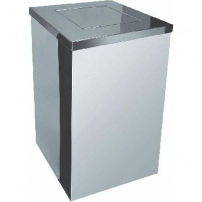 Lixeira Quadrada Em Aço Inox Com Tampa Vai-vem 50 L