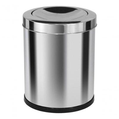Lixeira Em Aço Inox Com Tampa Meia Esfera 30l