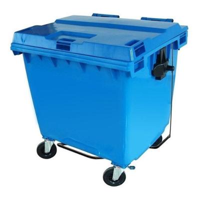 Contêiner Contentor Lixeira Plástico 1000 Litros C/ Pedal Cor Azul