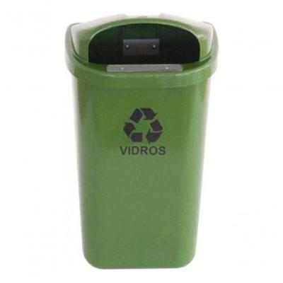 Lixeira Coleta Seletiva Verde 50 Litros