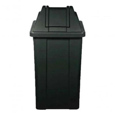Lixeira Quadrada 100l Com Tampa Vai-vem Preto