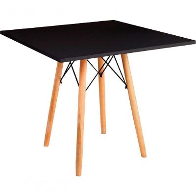 Mesa Eames Eiffel Quadrada 100 Cm - Preta