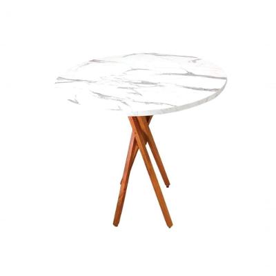 Mesa De 90 Cm Diâmetro Mdf 18 Mm Estilo Granito Pé Trançado