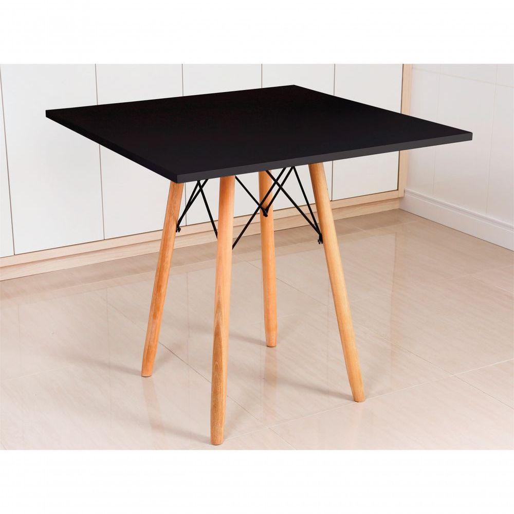 Mesa Eames Eiffel Quadrada 80 Cm - Preta - 2