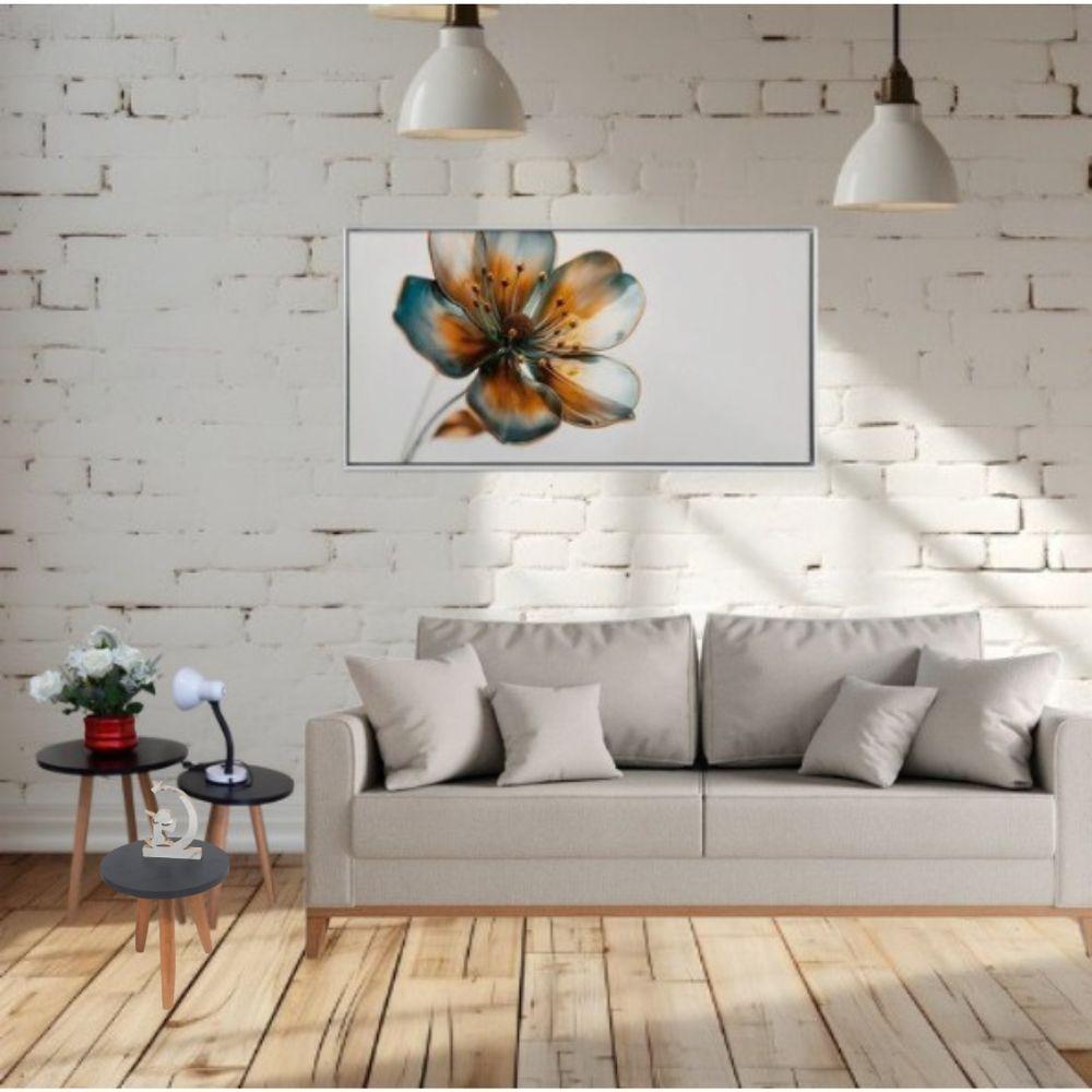 Conjunto Kit Com 3 Mesinhas Lateral De Canto Redonda Sala Tampo Mdf - Preto - 5