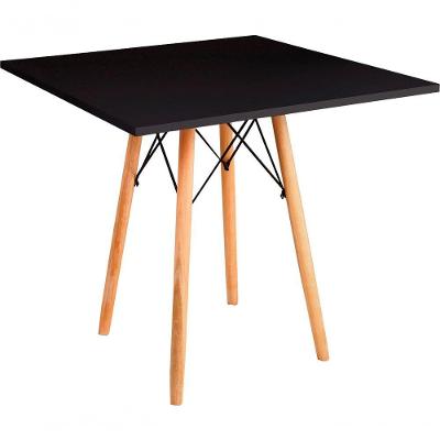 Mesa Eames Eiffel Quadrada 70 Cm - Preta