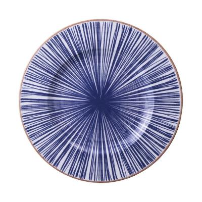Prato Raso Tramontina Abstratta Em Porcelana Decorada 28 Cm