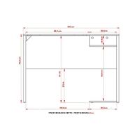 Mesa Computador Casal Quarto Gamer ( De Computador + Estante) 2 Peças Preto - Tecno Mobili