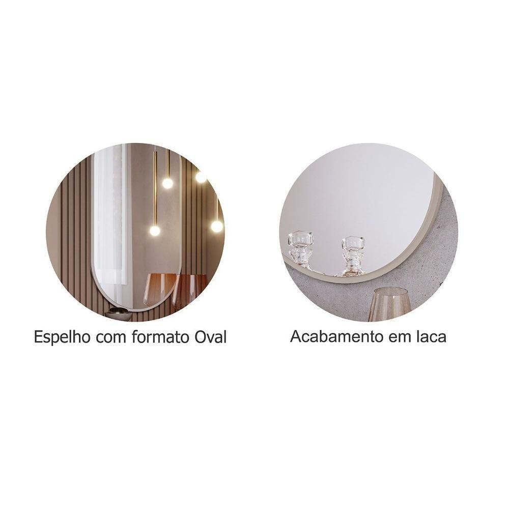 Espelho De Quarto Solteiro Jade Off White - Cimol - 2