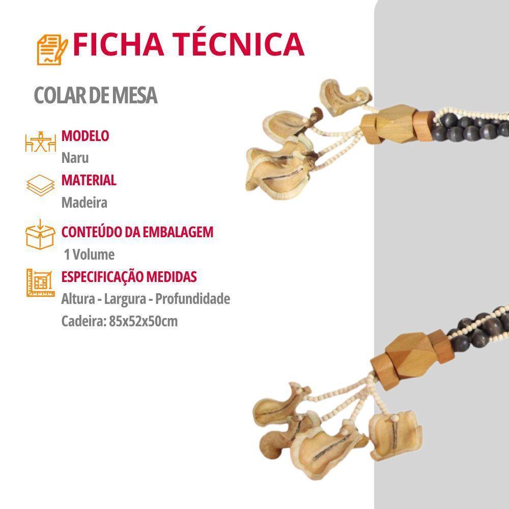 Colar De Mesa Decorativo Naru 117 Cm Moderna Mobília Preto/natural - 5