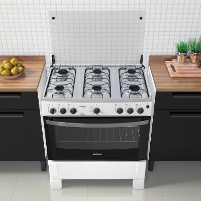 Fogão De Piso 6 Bocas A Gás Branco Itatiaia Waves Bivolt Com Acendimento Automático