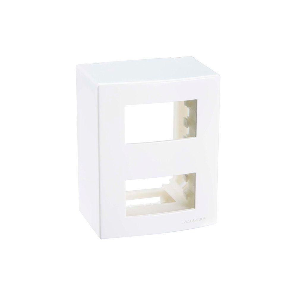 Caixa De Sobrepor Com Suporte Margirius Sleek 75x95 Para 2 Módulos Distanciados Branca - 1