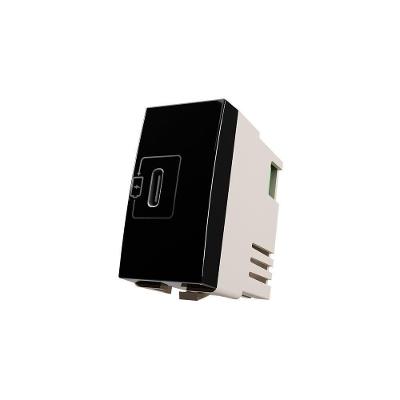 Módulo Tomada Carregador Usb-c Margirius Sleek 2a 10W Preto Ebony