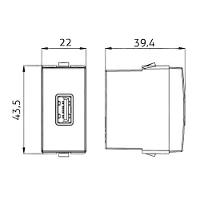 Módulo Tomada Carregador Usb-c Margirius Sleek 2a 10W Preto Ebony - 2
