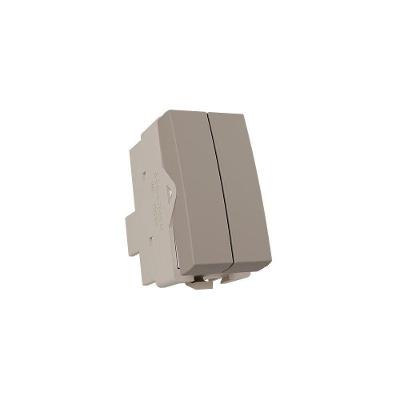 Módulo Interruptor Duplo Paralelo Margirius Sleek Colors 10A Argila
