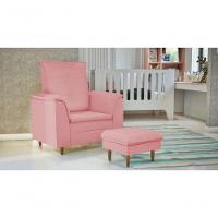 Poltrona De Amamentação Com Puff Isabella Luxo Isa Estofados Cor:rosa - 4