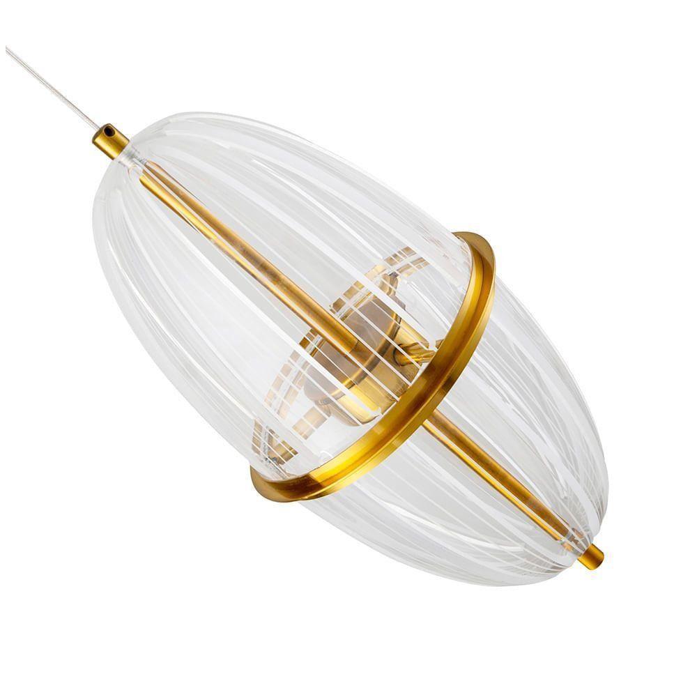 Lustre Pendente Nordecor Miza Oli 2954 Ouro Brilho Led Bivolt 2700K Branco Quente Dourado - 2