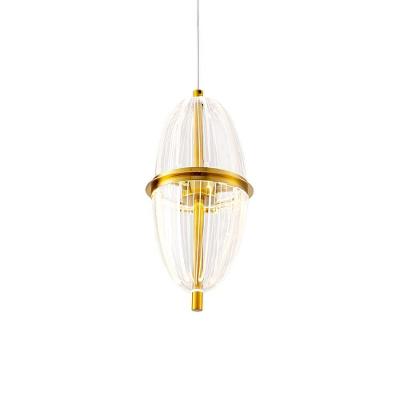 Lustre Pendente Nordecor Miza Oli 2954 Ouro Brilho Led Bivolt 2700K Branco Quente Dourado