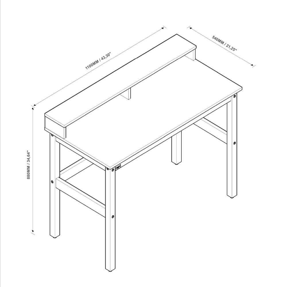 Escrivaninha 2 Nicho Em Mdf Califórnia Off White E Nature 110cm - 7