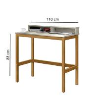 Escrivaninha 2 Nicho Em Mdf Califórnia Off White E Nature 110cm - 3