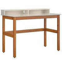 Escrivaninha 2 Nicho Em Mdf Califórnia Off White E Nature 110cm