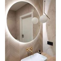 Espelho Redondo Com Led Branco Frio 60x60 Com Fonte Bivolt Branca - 2