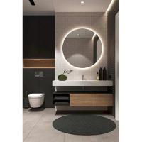 Espelho Redondo Com Led Branco Frio 60x60 Com Fonte Bivolt Branca - 3