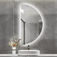 Espelho Meia Lua Moderno De Led Claro Blogueira 75x50 Com Bateria Branca - 1