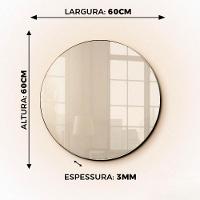 Espelho Redondo Com Led Branco Quente 60x60 Com Fonte Bivolt Amarelo - 2